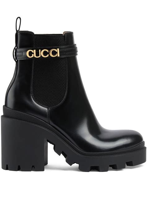 gucci logo ankle boots|high heel gucci boots.